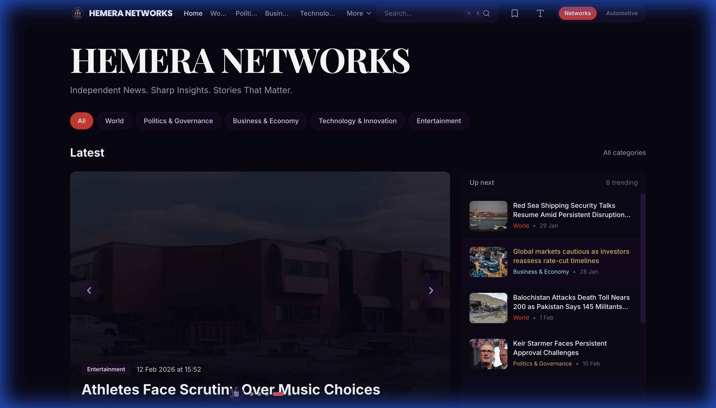 Hemera Networks Homepage