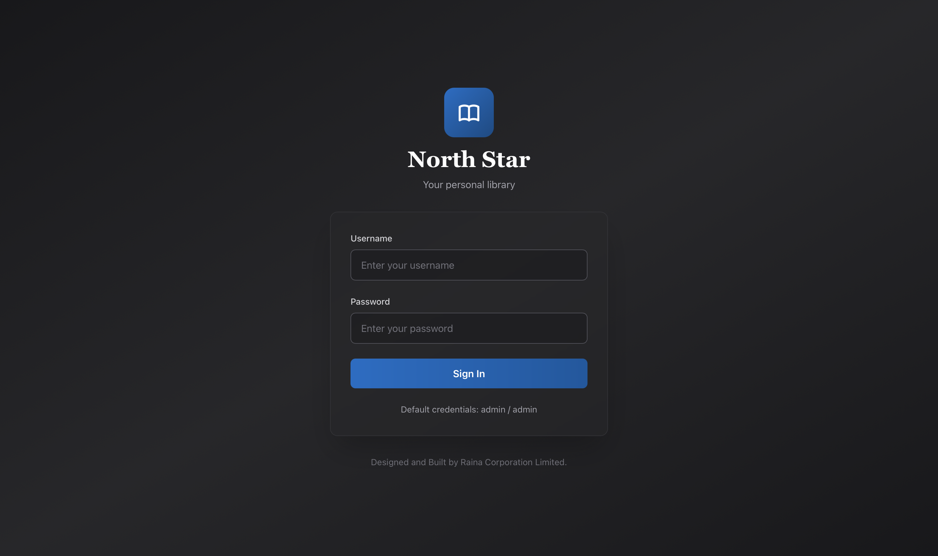 North Star Login Screen